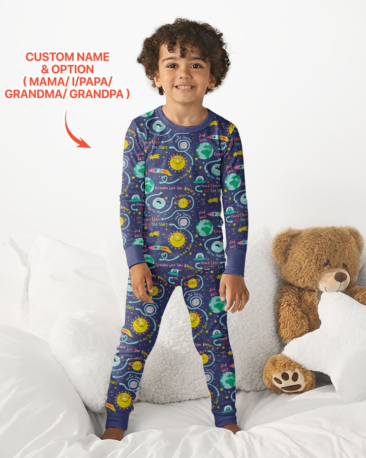 Love to the Moon and Back  Bamboo Two Piece Long Sleeve Pajama Set
