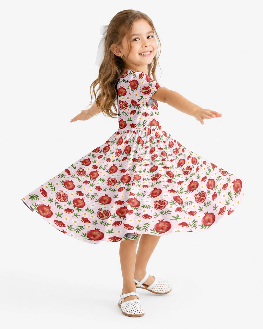 Pomegranate Garden Joy Family Matching Bamboo Twirl Dress