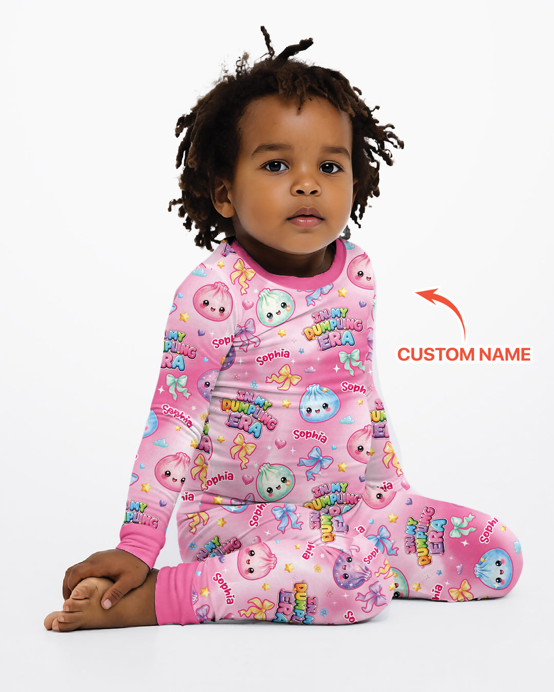 Custom Name In My Dumpling Era Bamboo Two Piece Long Sleeve Pajama Set