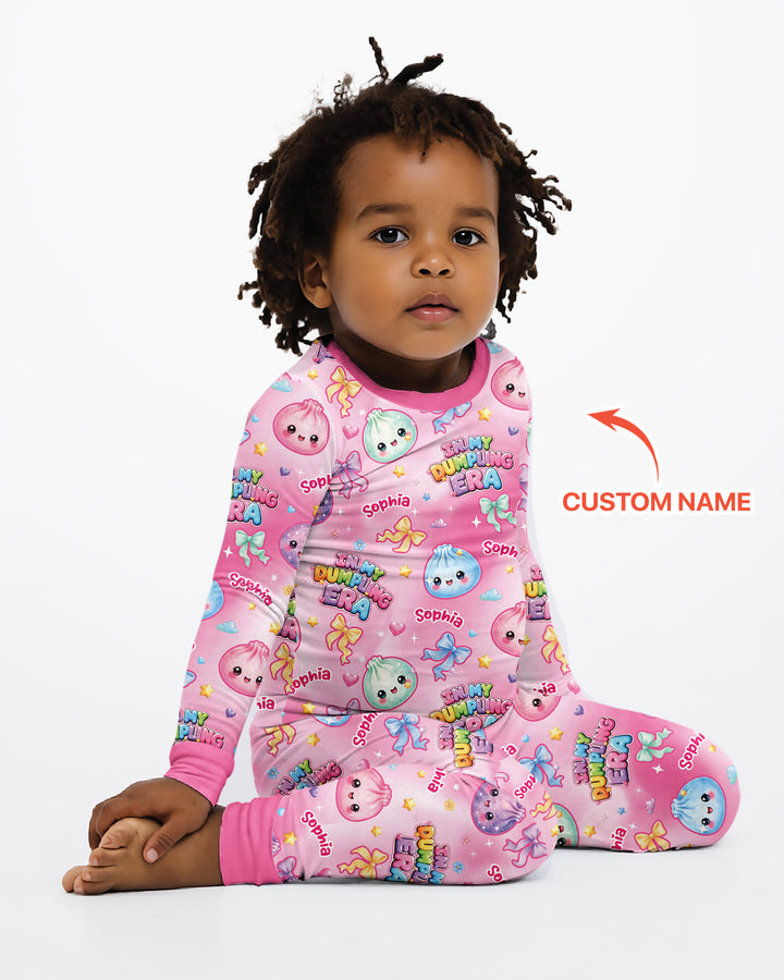 Custom Name In My Dumpling Era Bamboo Two Piece Long Sleeve Pajama Set