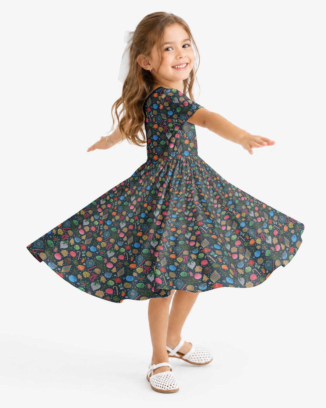 Holiday Ditsy Bamboo Twirl Dress