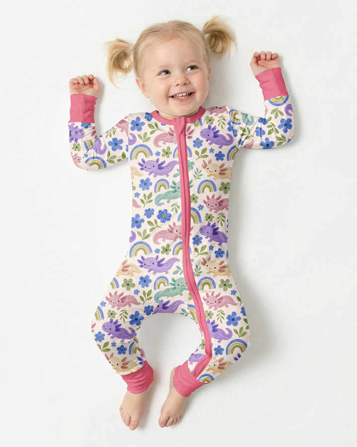Axolotl Rainbow Bamboo Convertible Zippy