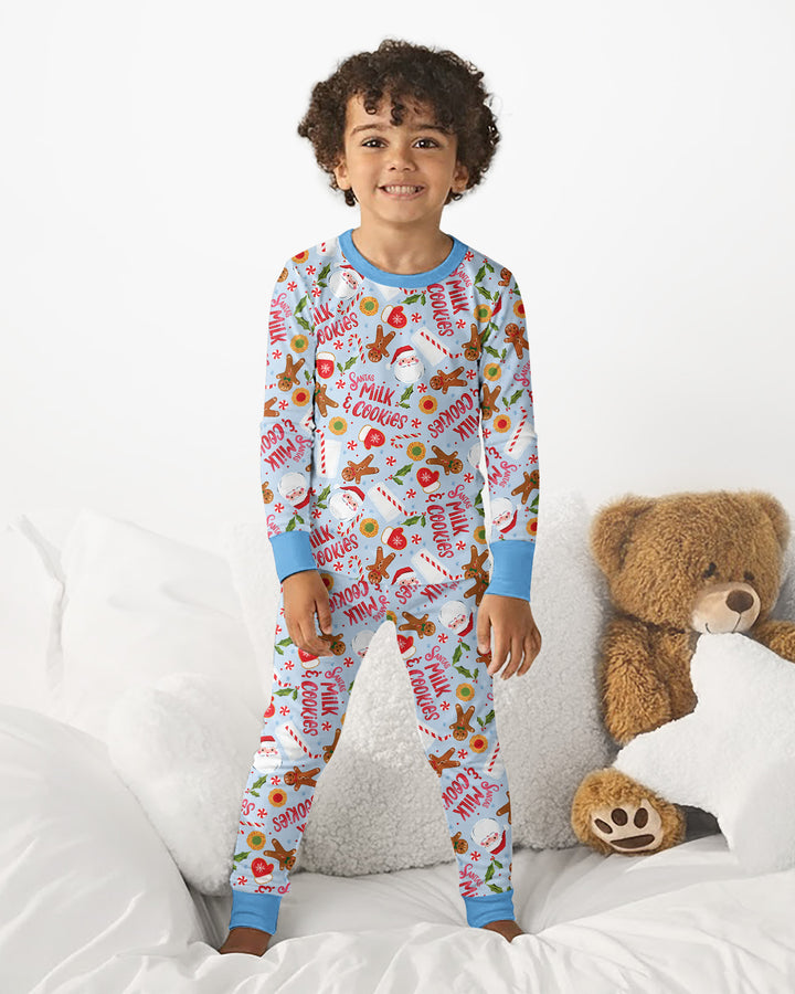 Santas, Milk and Cookies Bamboo Two Piece Long Sleeve Pajama Set