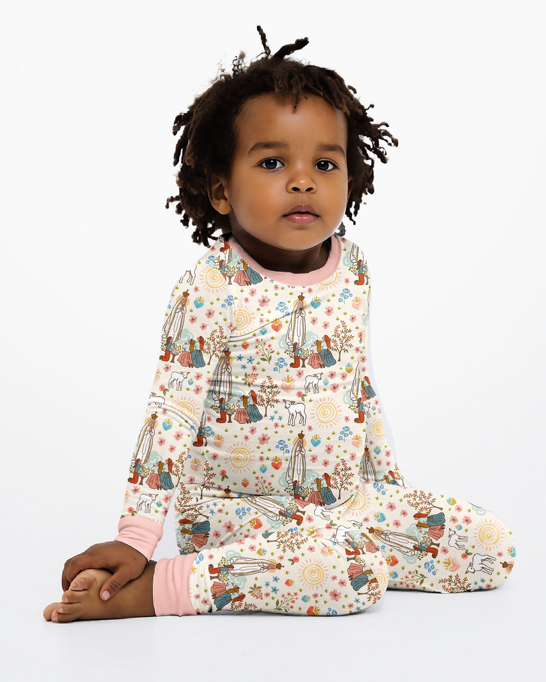 Our Lady of Fatima Bamboo Two Piece Long Sleeve Pajama Set