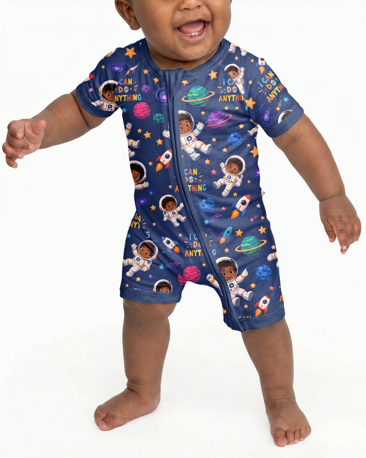 Black Astronaut I Can Do Anything Bamboo Shorty Zippy