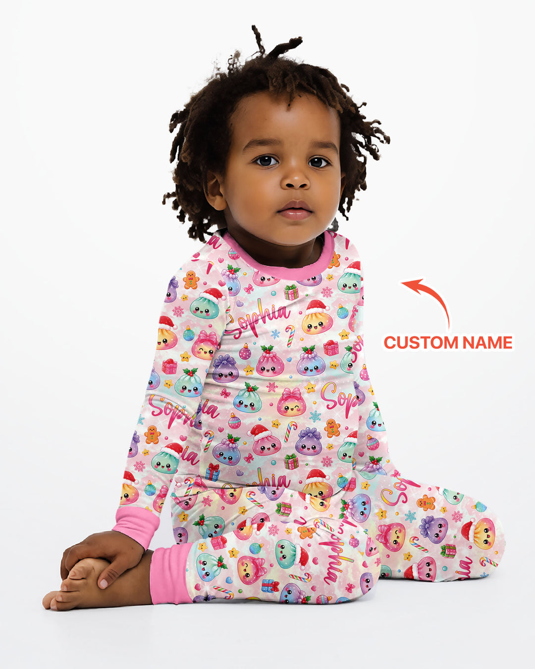 Christmas Dumpling Bamboo Two Piece Long Sleeve Pajama Set