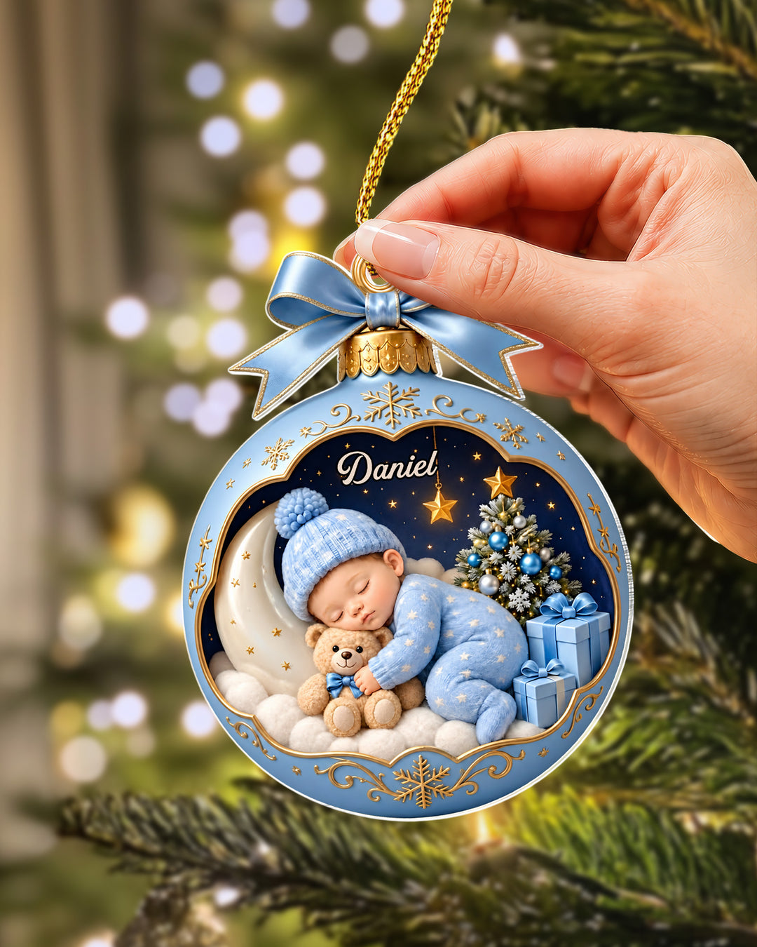Charming Baby First Christmas 1-Side Photo Acrylic Ornament
