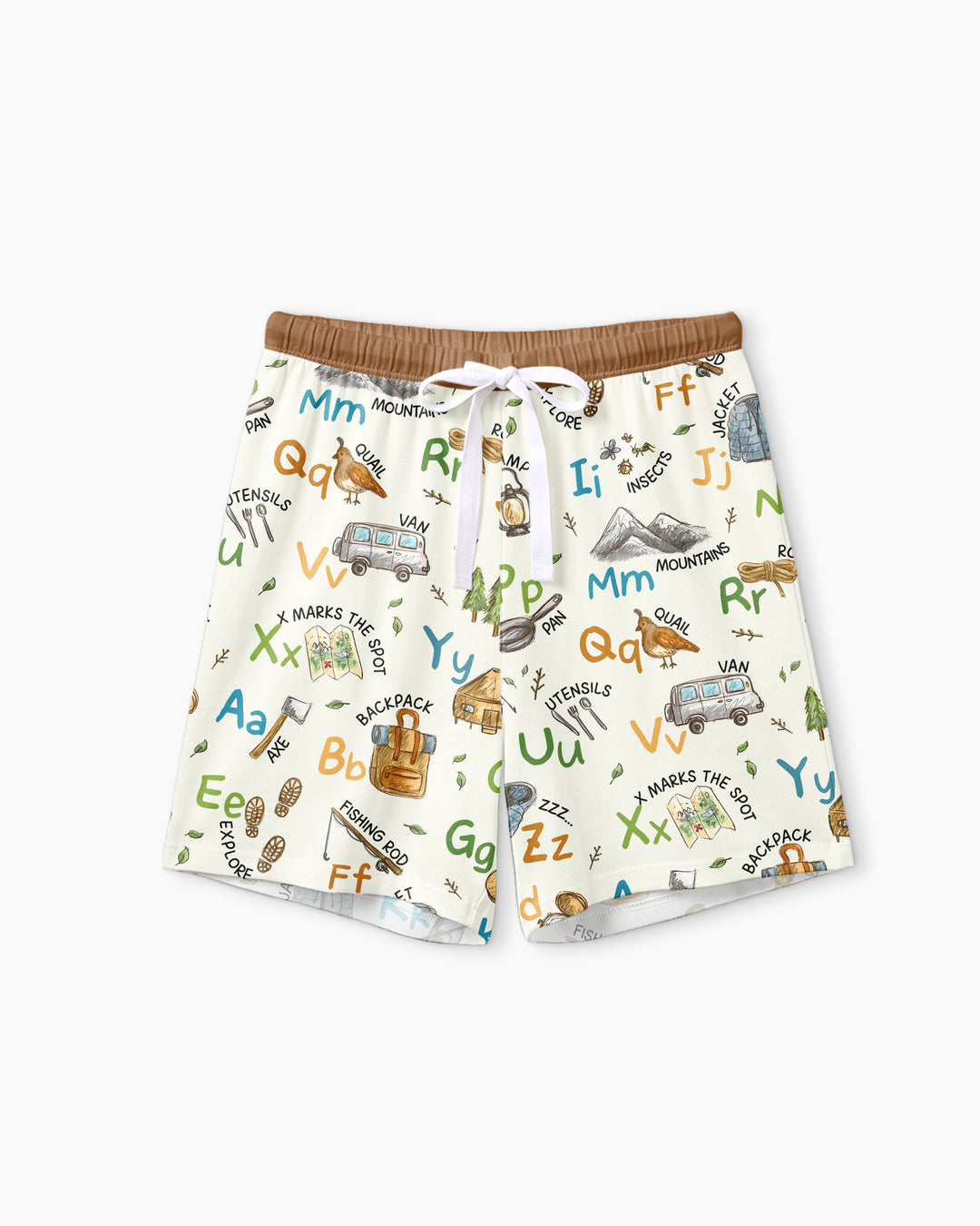 Adventure Alphabet ABCs Summer Camp Bamboo Women Short Sleeve Short Pajama Set