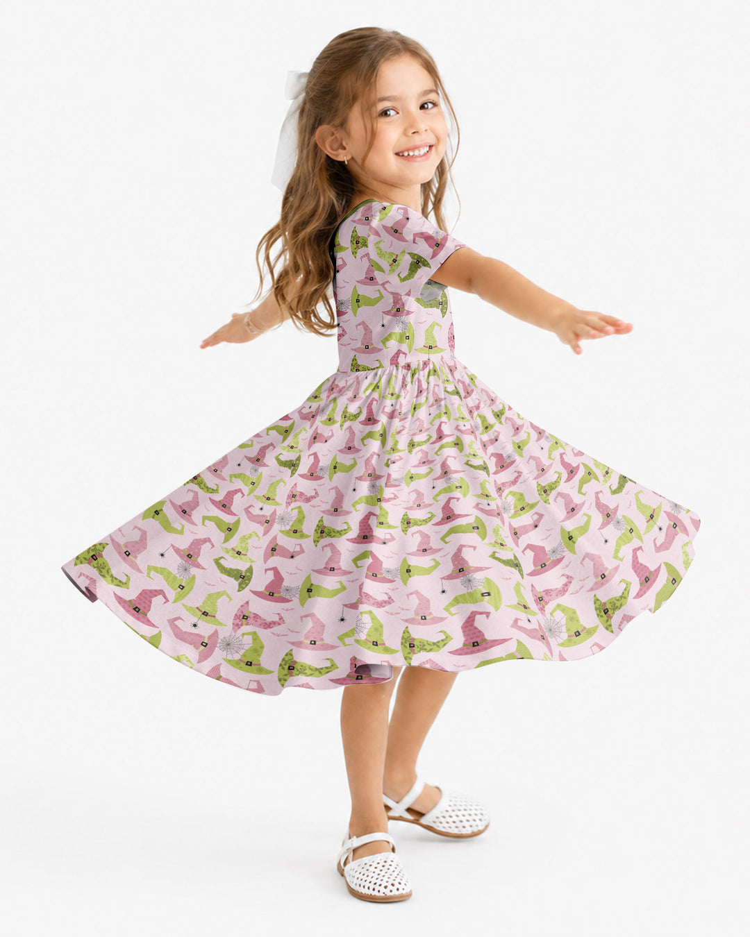 Pink Witch Hat Halloween Bamboo Twirl Dress
