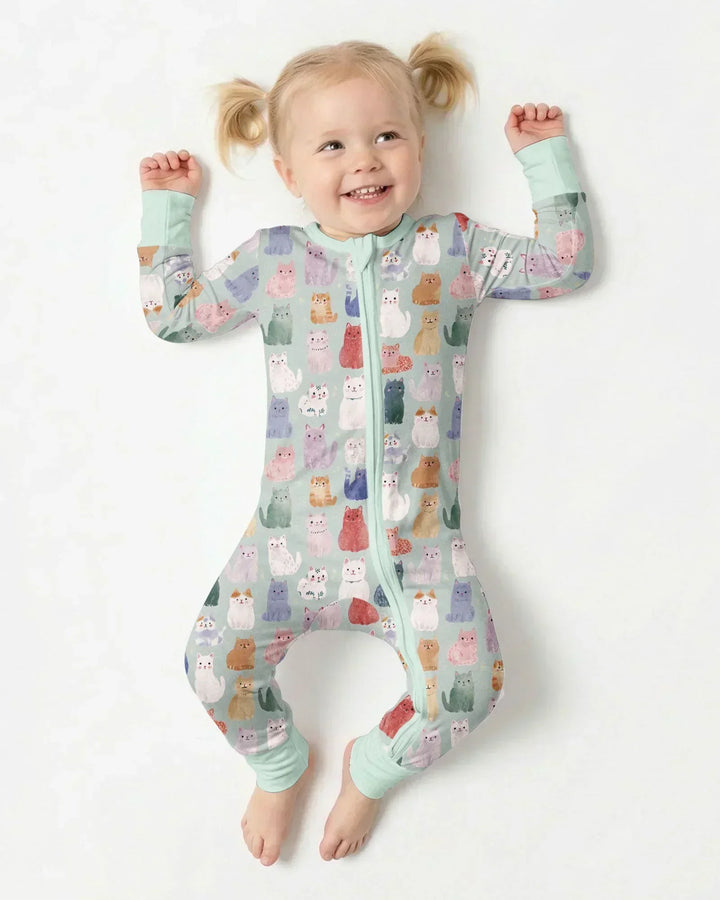 Enchanted Happy Kitty Family Matching Bamboo Convertible Zippy