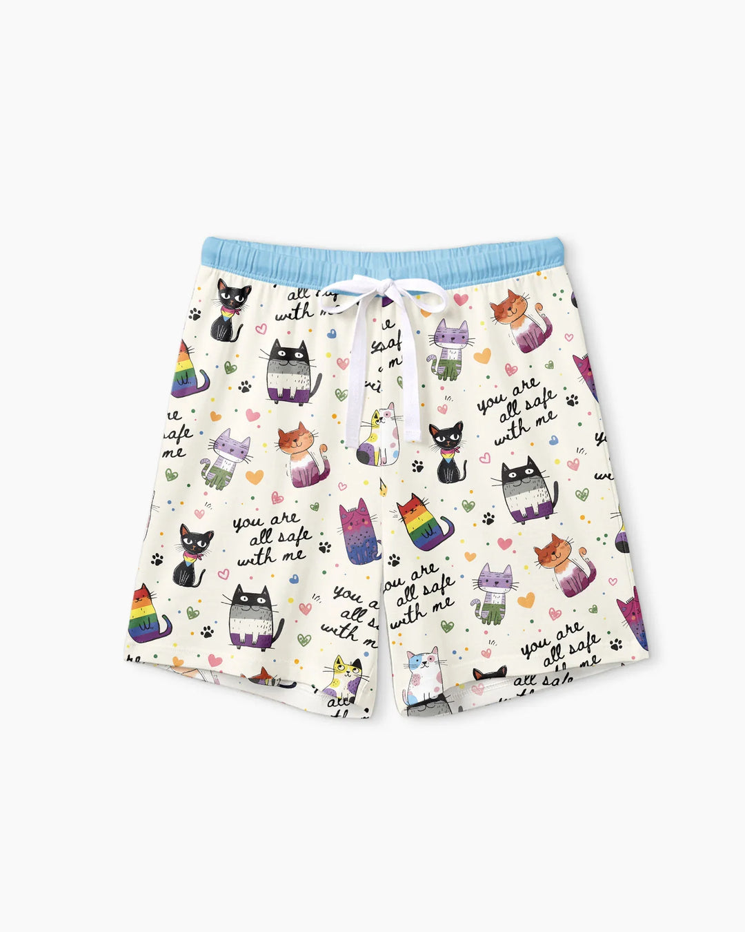 Loved & Safe Kitties Family Matching Bamboo Women Short Sleeve Short Pajama Set