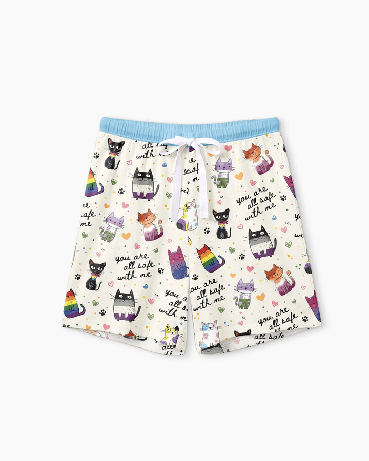 Loved & Safe Kitties Family Matching Bamboo Women Short Sleeve Short Pajama Set