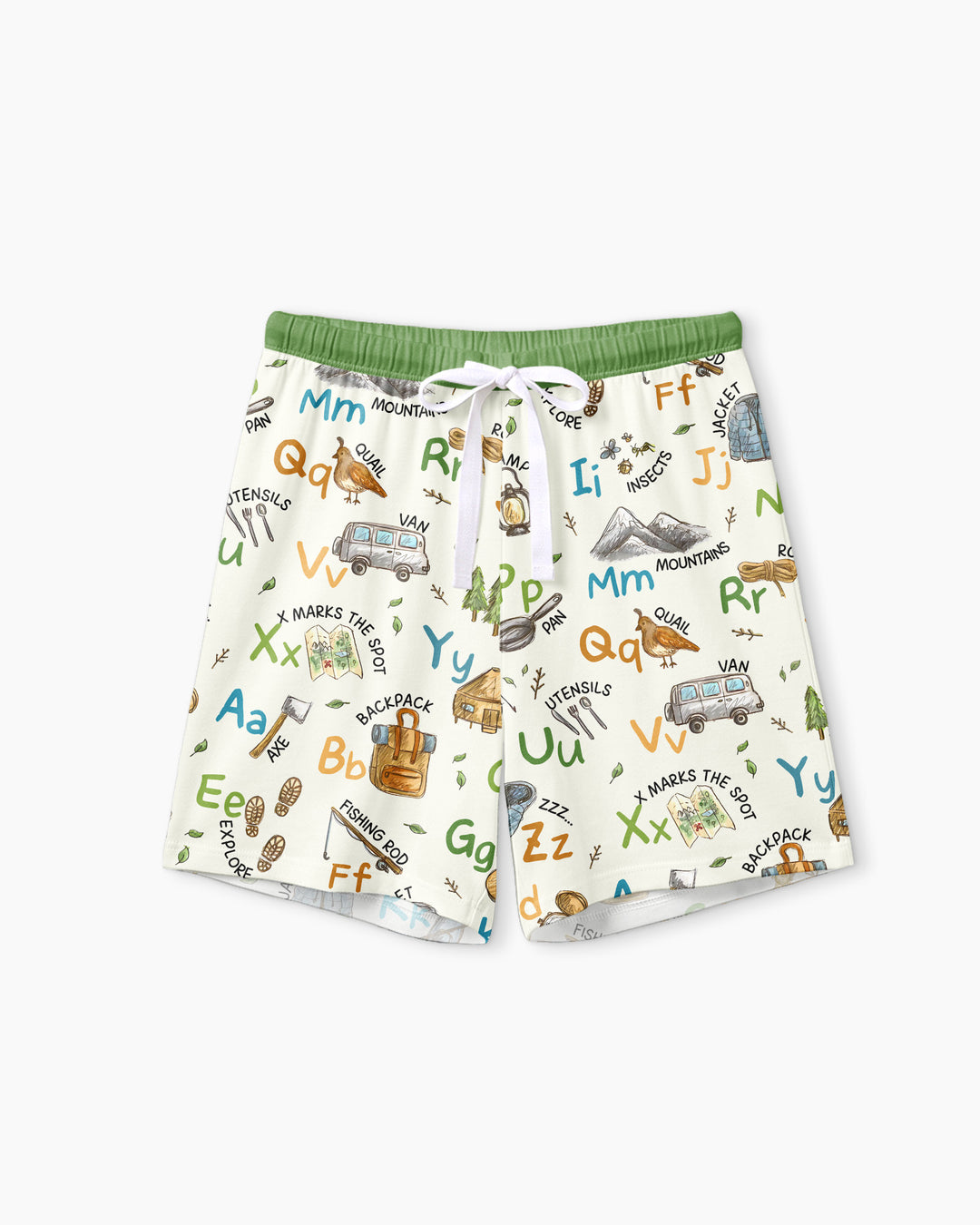 Adventure Alphabet ABCs Summer Camp Bamboo Women Short Sleeve Short Pajama Set