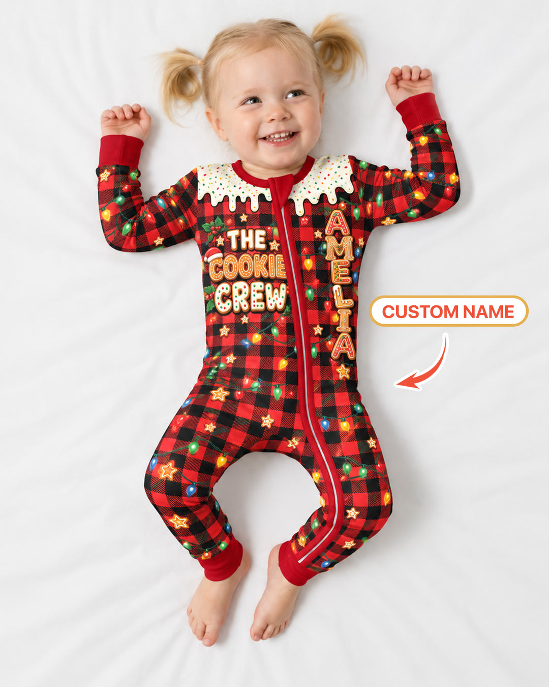 The Cookie Crew Custom Gingerbread Letter Bamboo Convertible Zippy