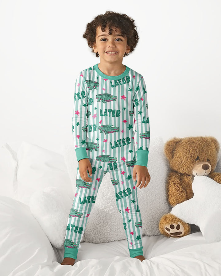 Later Gator After A While Bamboo Two Piece Long Sleeve Pajama Set