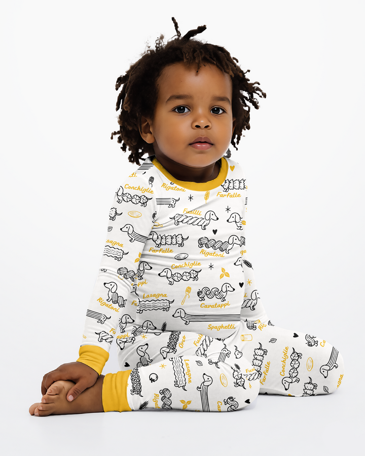 Pasta Pups Bamboo Two Piece Long Sleeve Pajama Set