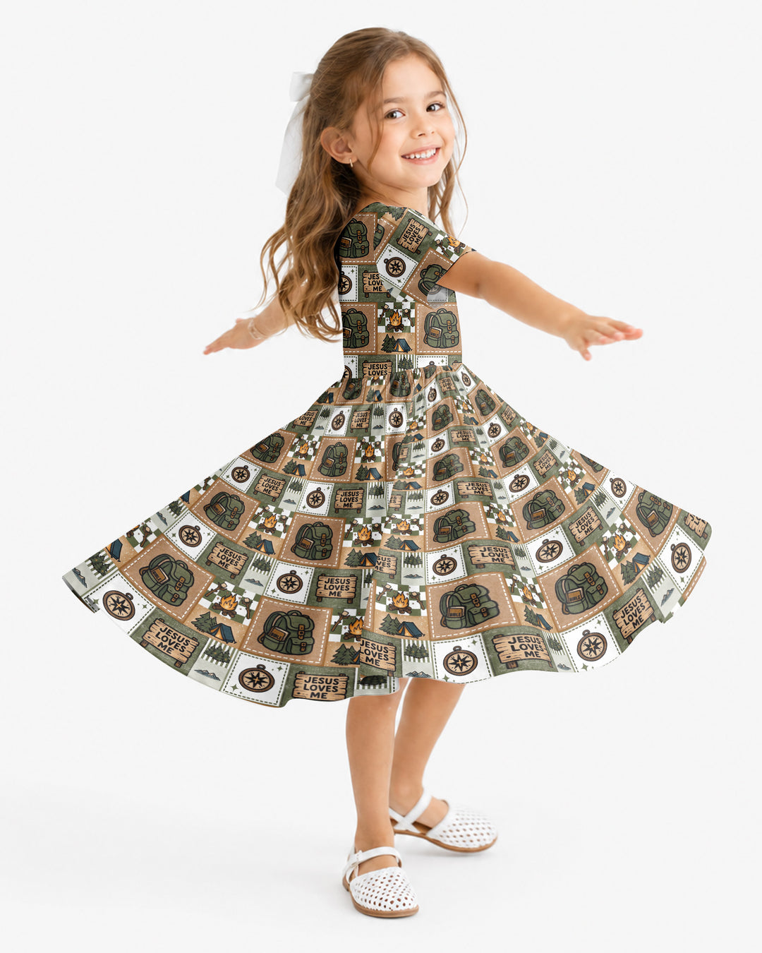 Camping Jesus Loves Me Bamboo Twirl Dress