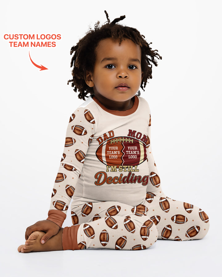 I'm Still Deciding House Divided - Upload Two Team Logo Bamboo Two Piece Long Sleeve Pajama Set