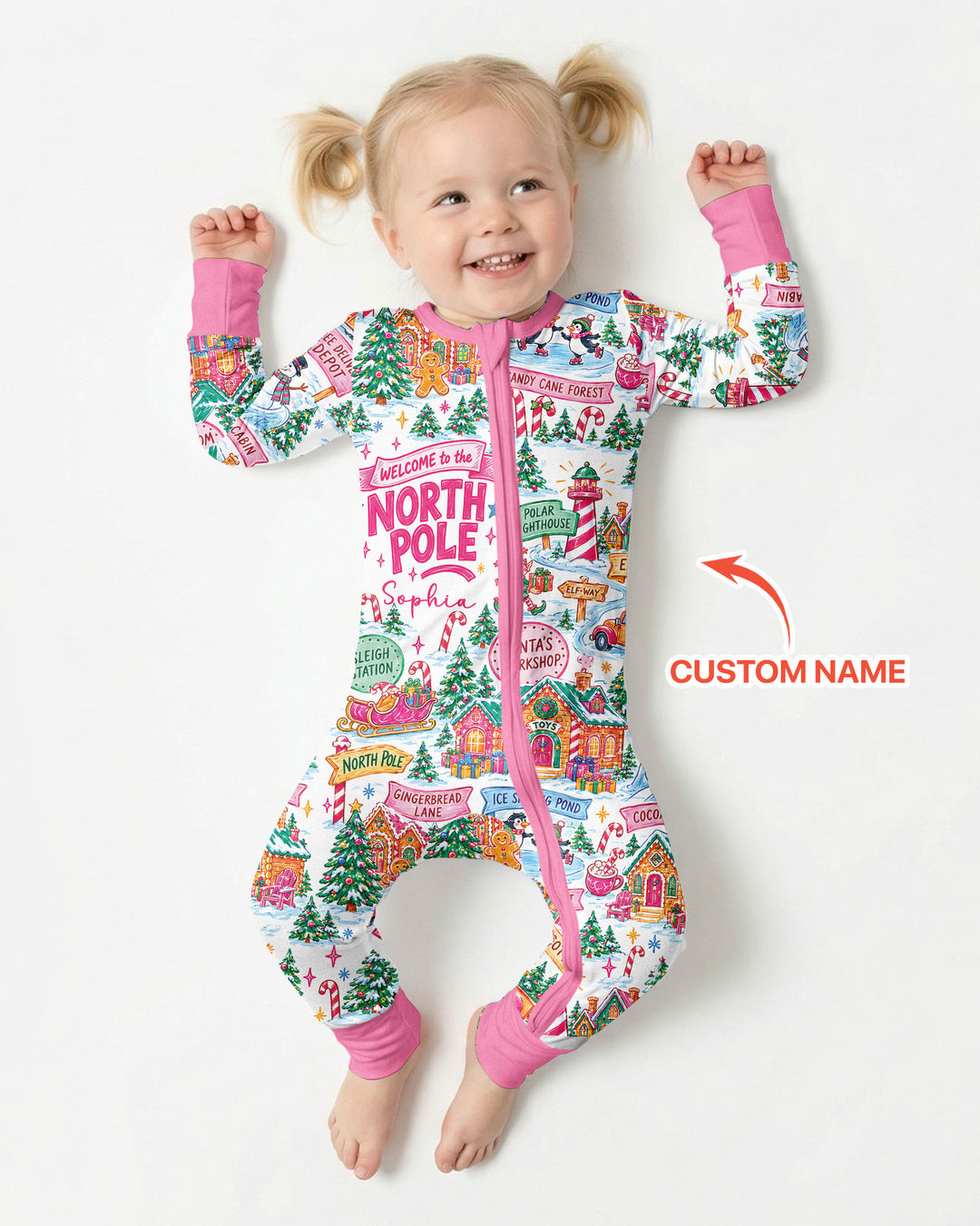 Welcome to North Pole Custom Name Bamboo Convertible Zippy