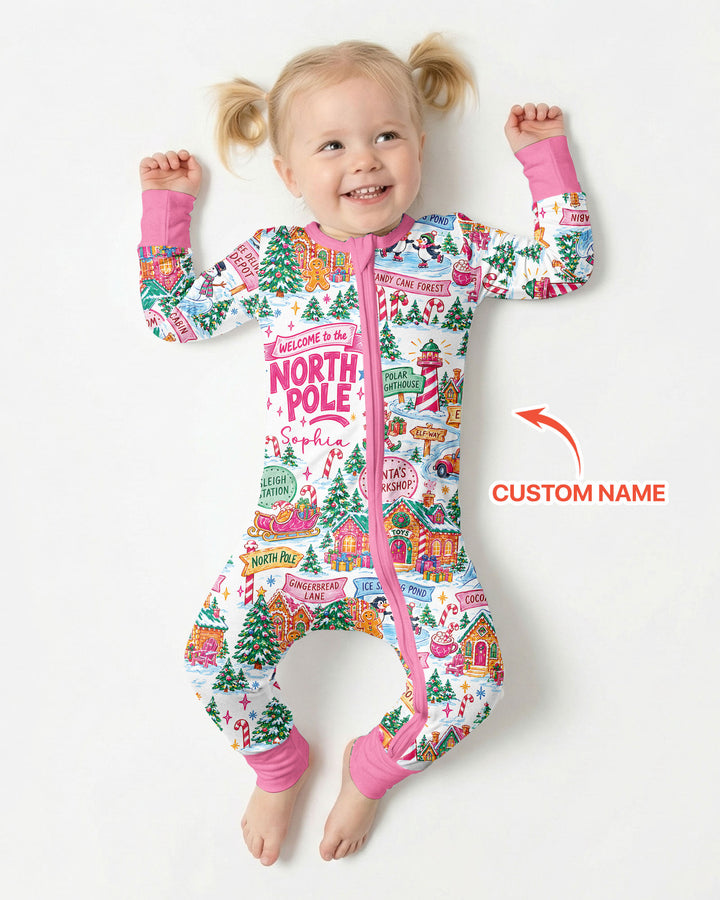 Welcome to North Pole Custom Name Bamboo Convertible Zippy