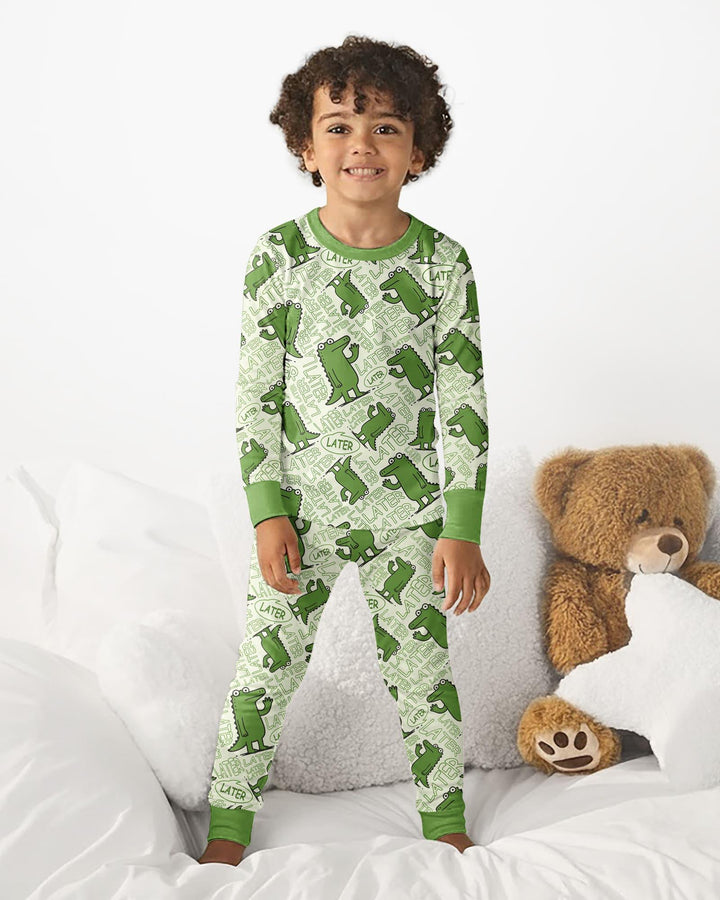 See you later, alligator! Bamboo Two Piece Long Sleeve Pajama Set