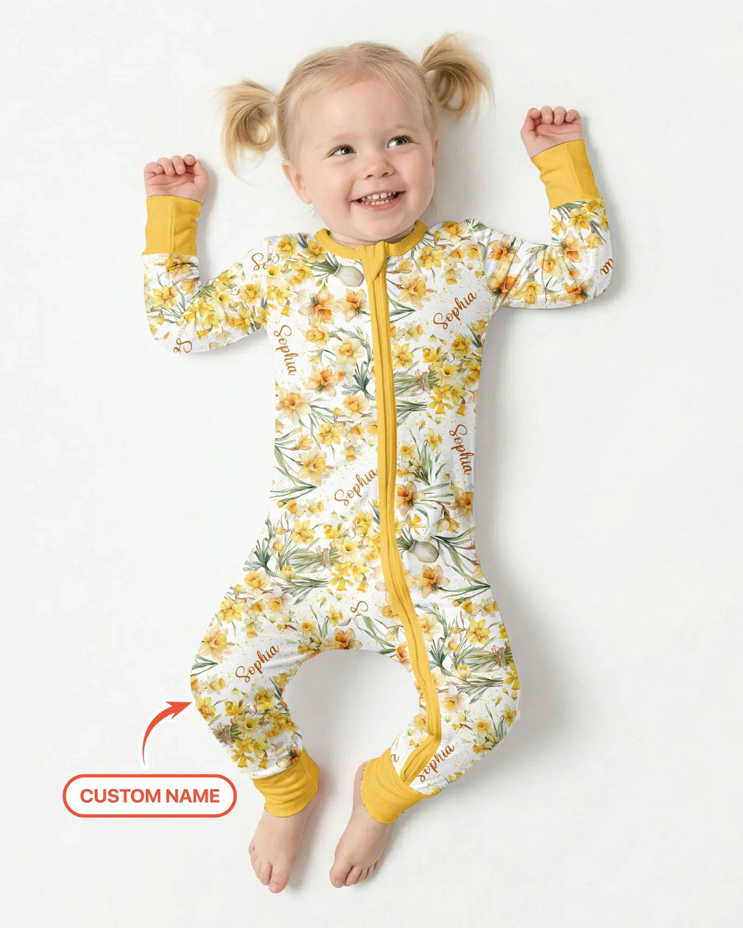 Custom Name Birth Month Flowers Bamboo Convertible Zippy