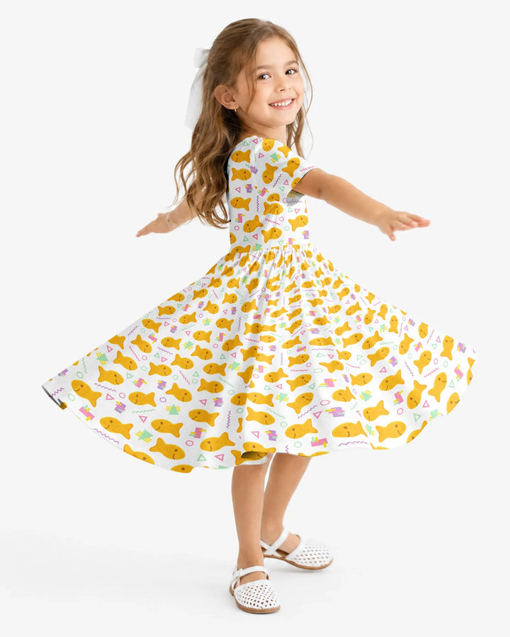 Cheesy Fishies Family Matching Bamboo Twirl Dress