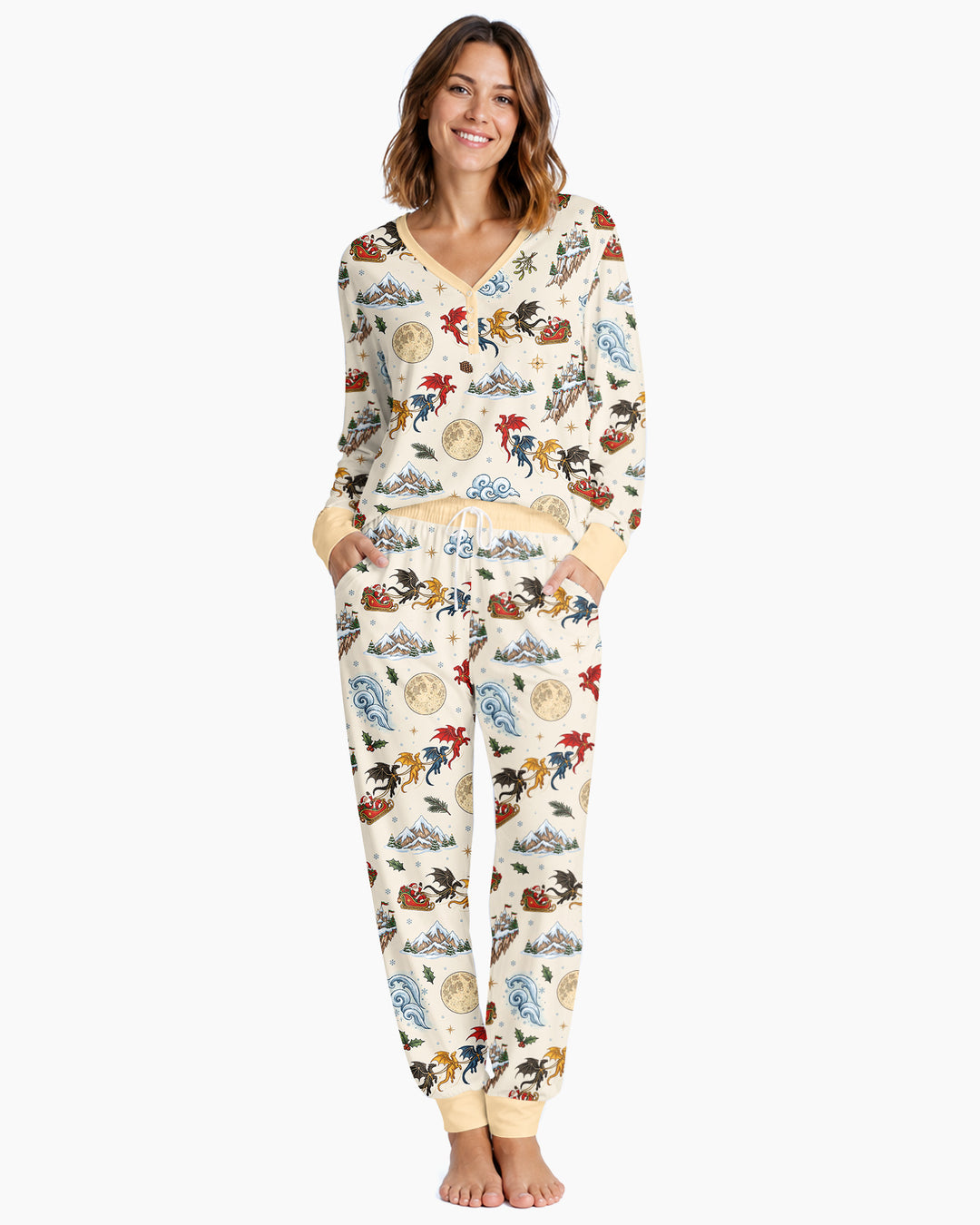 Fourth Wing Christmas Bamboo Women Pajama Set