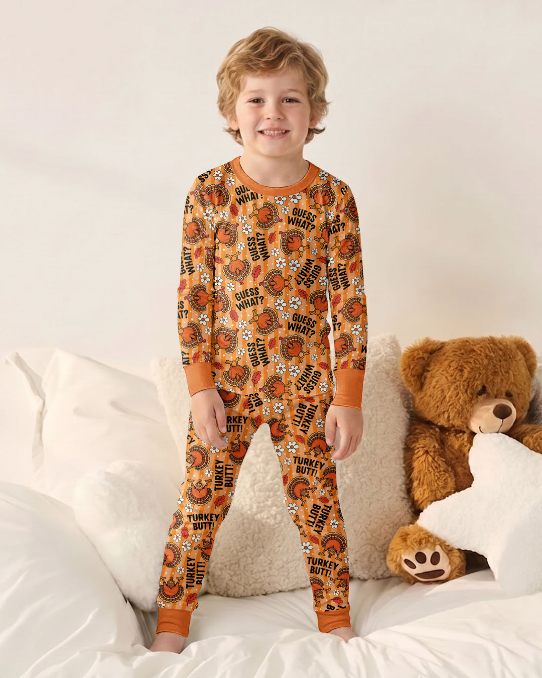 Guess What Turkey Butt Bamboo Two Piece Long Sleeve Pajama Set