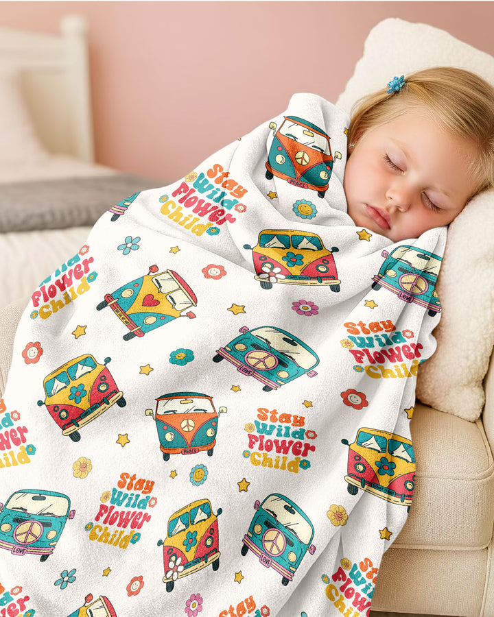 Stay Wild Flower Child Bamboo Blanket
