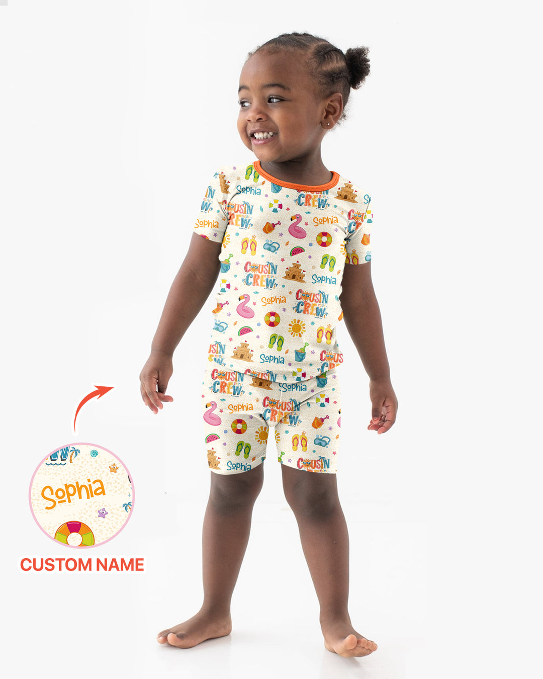 Custom Name Summer 2026 Cousin Crew Bamboo Two Piece Short Sleeve Shorts Pajama Set