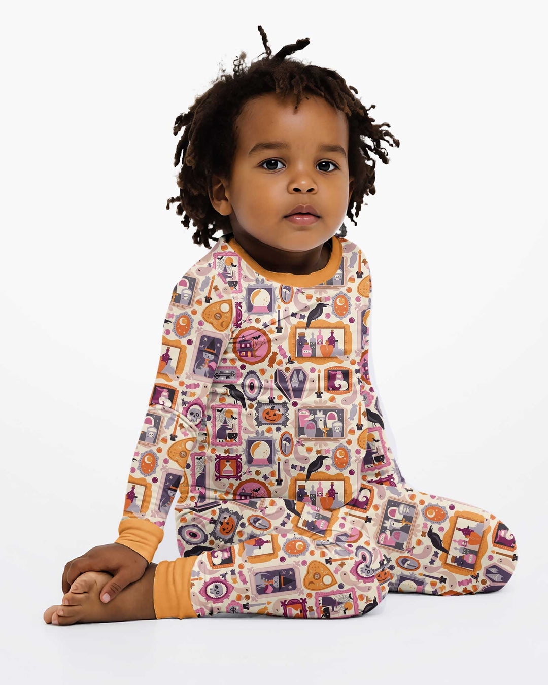 Spooky Portraits Bamboo Two Piece Long Sleeve Pajama Set