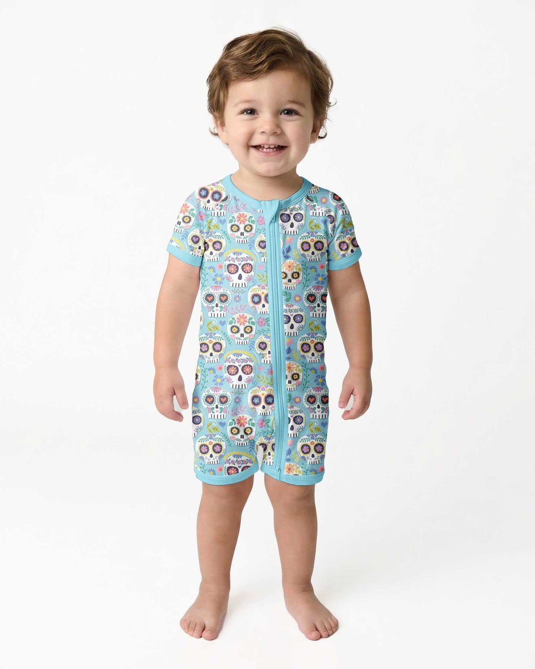 Floral Skull Bamboo Shorty Zippy