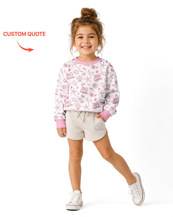 Coquette Seashell Matching Sibling Bamboo Crewneck Sweatshirt
