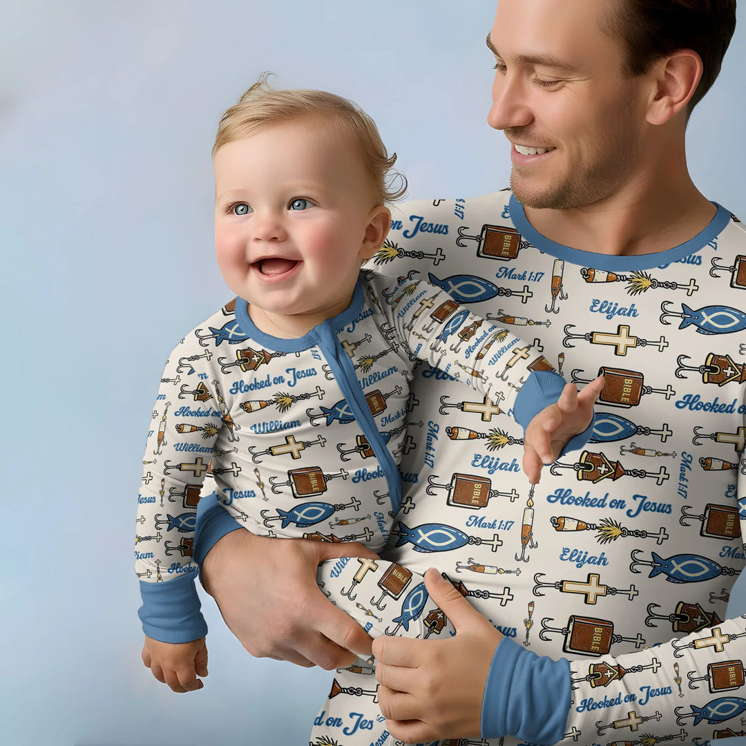 Hooked On Jesus Bamboo Men's Pajama Set