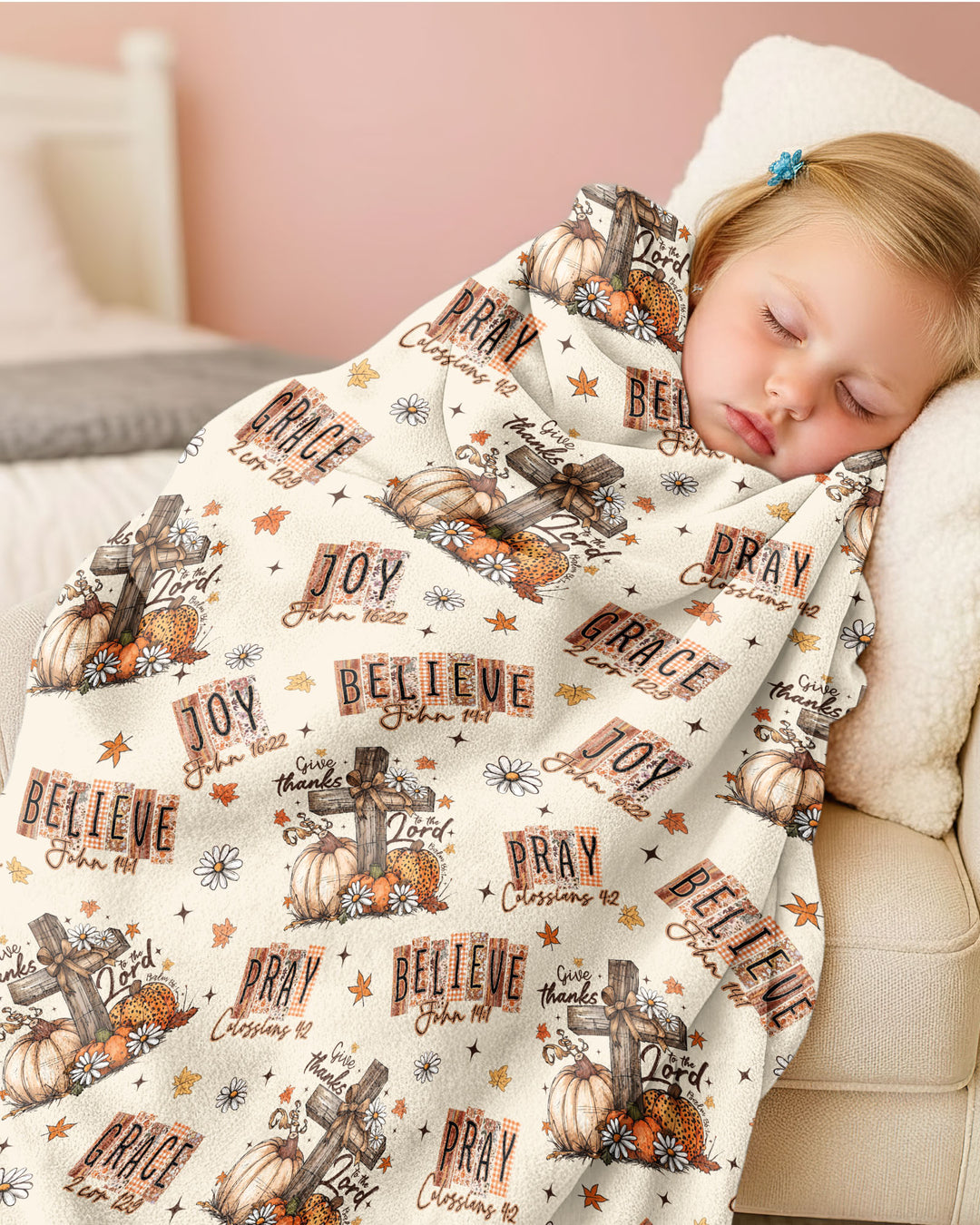 Floral Fall Give Thanks To The Lord Bamboo Blanket
