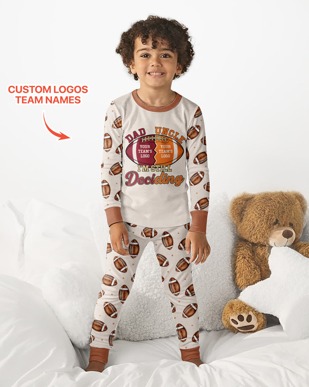 I'm Still Deciding House Divided - Upload Two Team Logo Bamboo Two Piece Long Sleeve Pajama Set