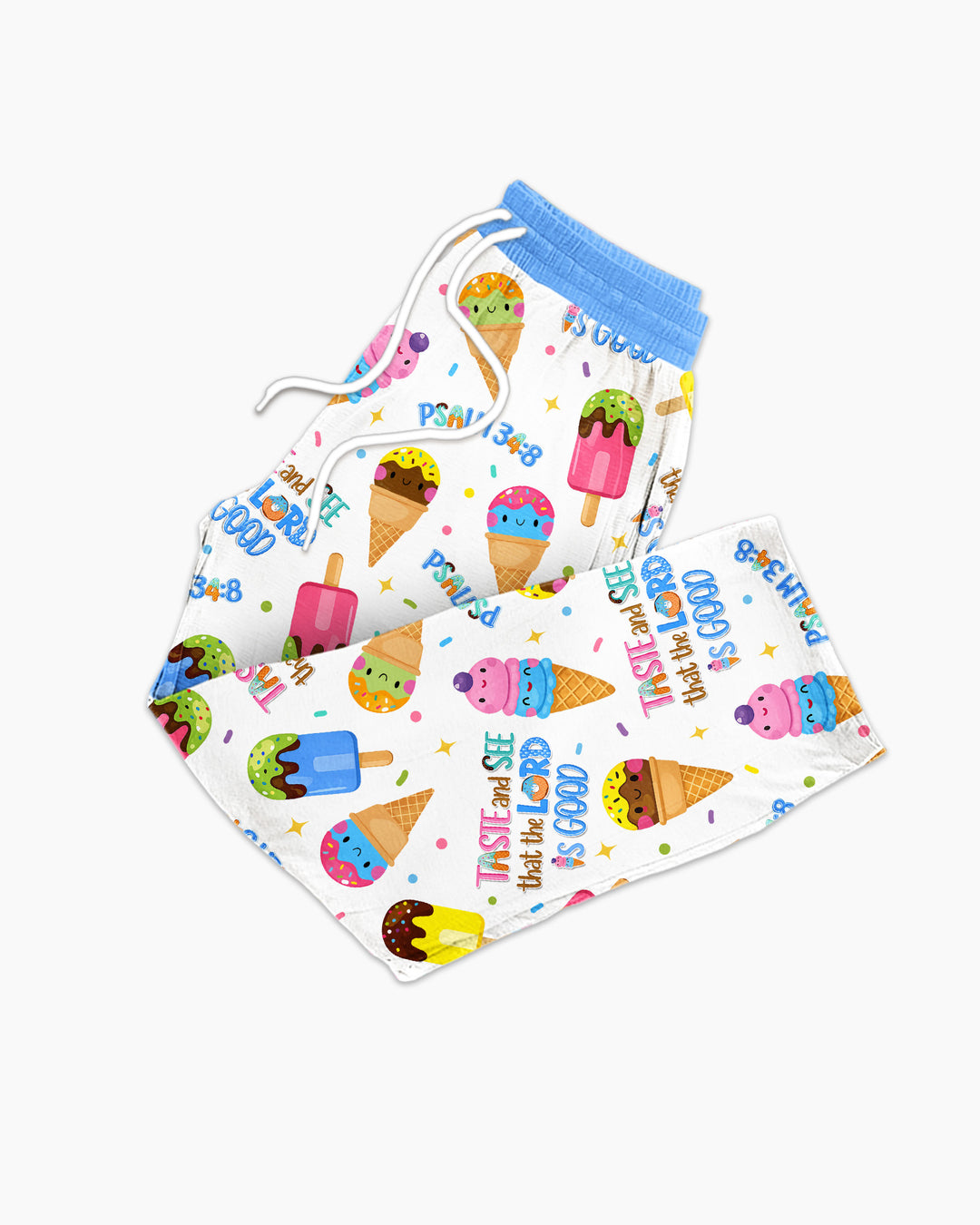 Jesus Summer Ice Cream Taste and See That The Lord Is Good Bamboo Men's Pajama Set