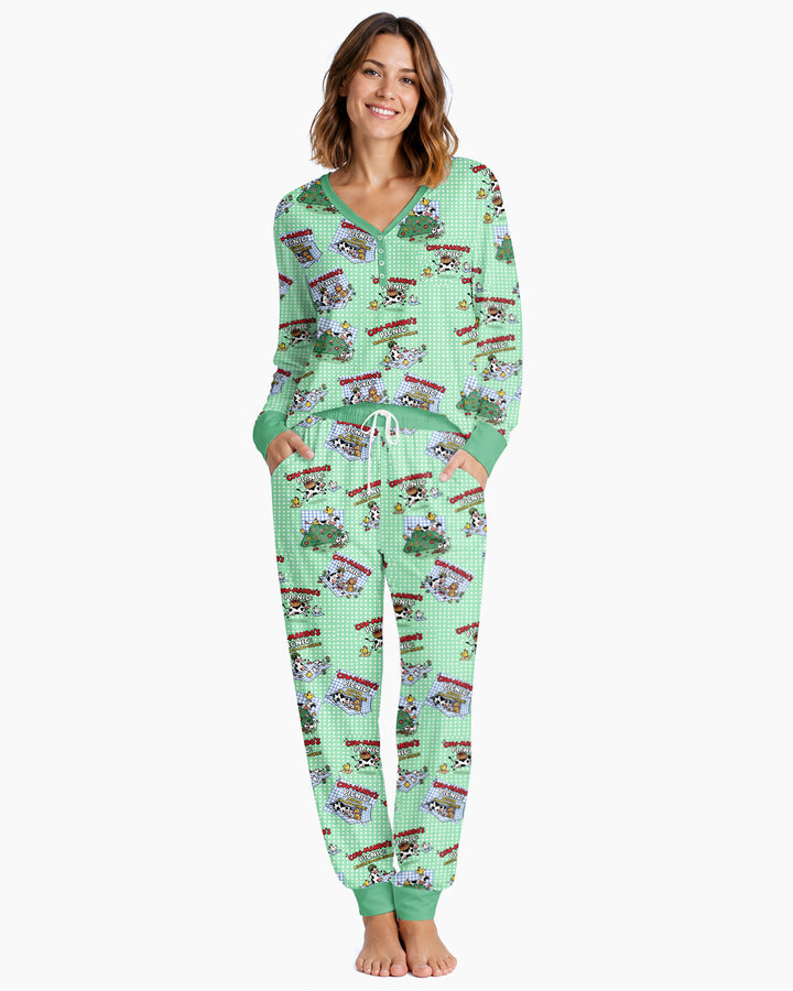Mission Im-moo-sible Bamboo Women Pajama Set