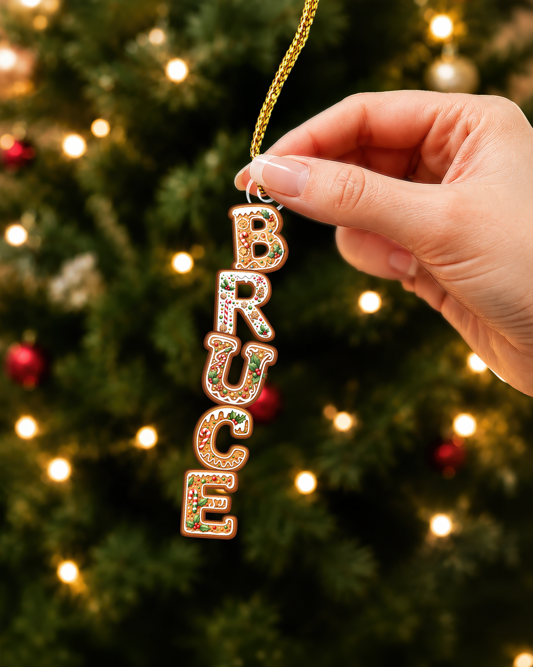 Christmas Gingerbread Letter Acrylic Ornament