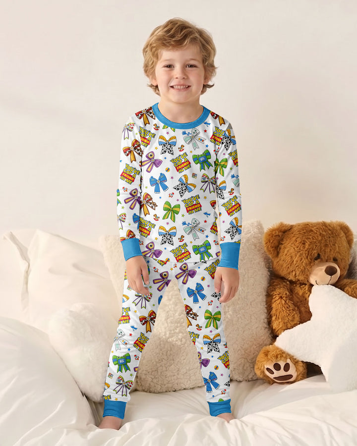 Magical Mirror Bow Bamboo Two Piece Long Sleeve Pajama Set