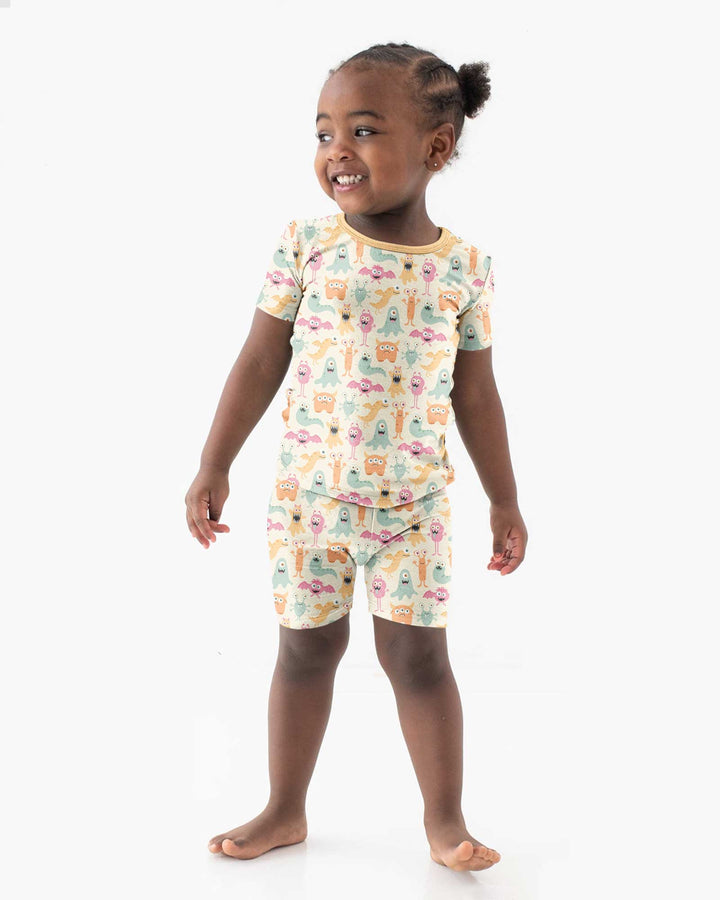 Monster Boo Bash Bamboo Two Piece Short Sleeve Shorts Pajama Set