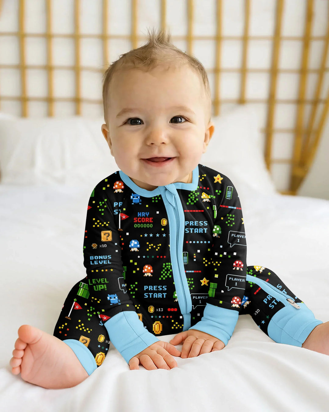 Pixel Game Lover Matching Bamboo Convertible Zippy