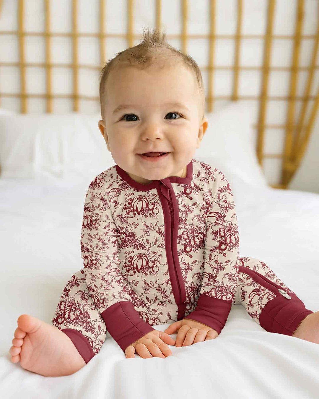 Fall Pumpkin Toile Family Matching Bamboo Convertible Zippy