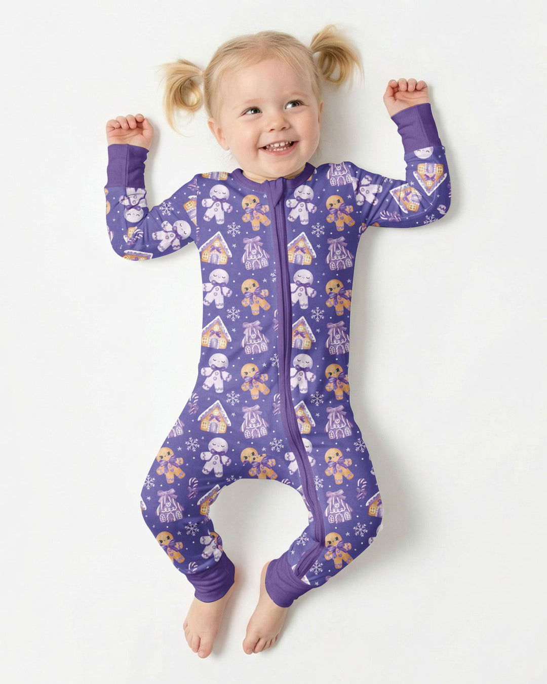 Purple Gingerbread Village Bamboo Convertible Zippy