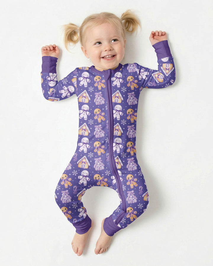 Purple Gingerbread Village Bamboo Convertible Zippy