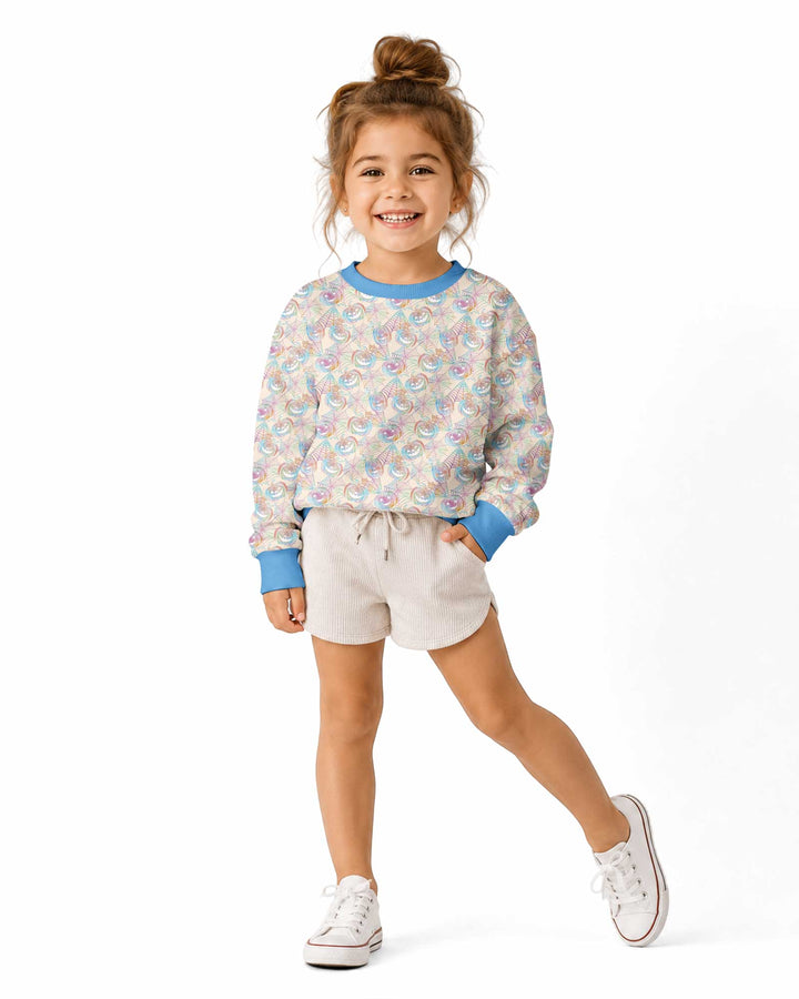 Pastel Halloween Jack O Lanterns Bamboo Crewneck Sweatshirt