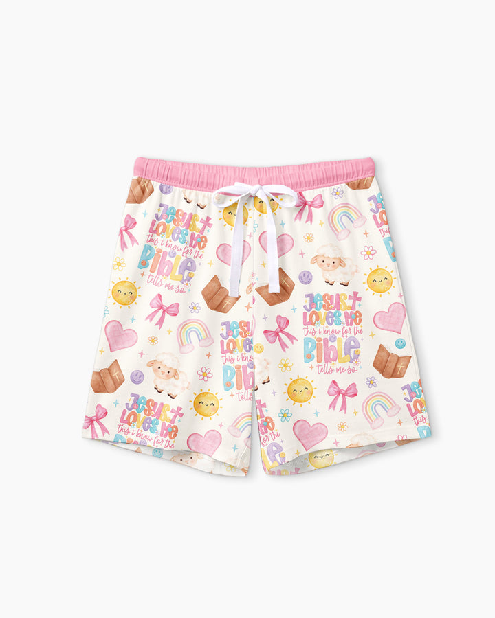 Jesus Loves Me This I Know Bamboo Women Short Sleeve Short Pajama Set