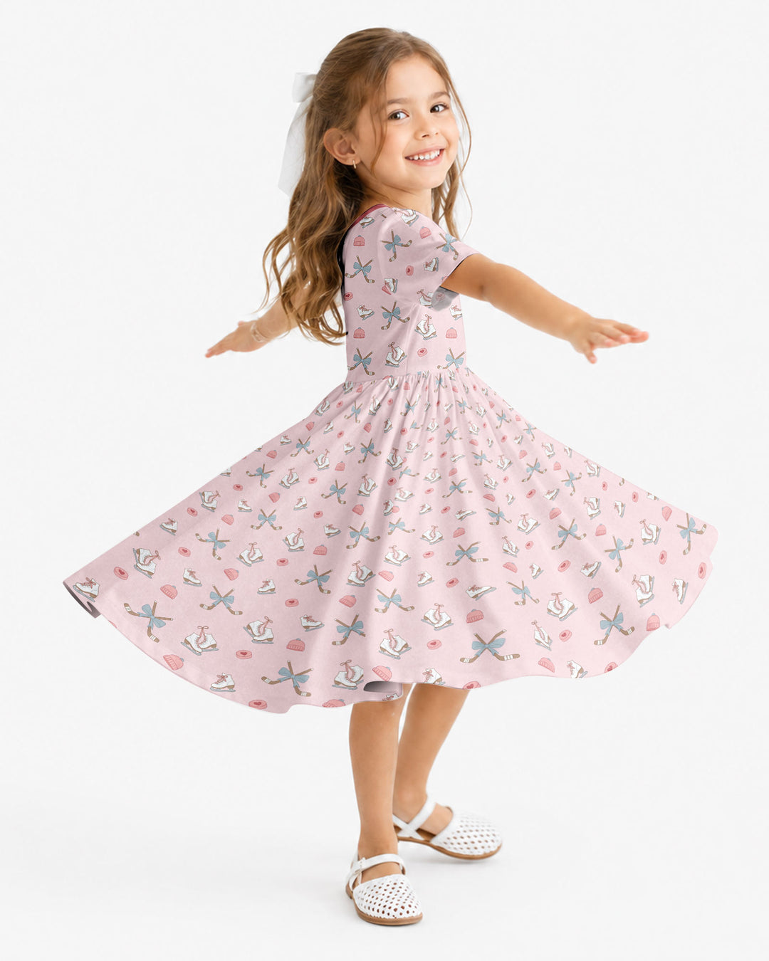 Girly Hockey Pink Bamboo Twirl Dress