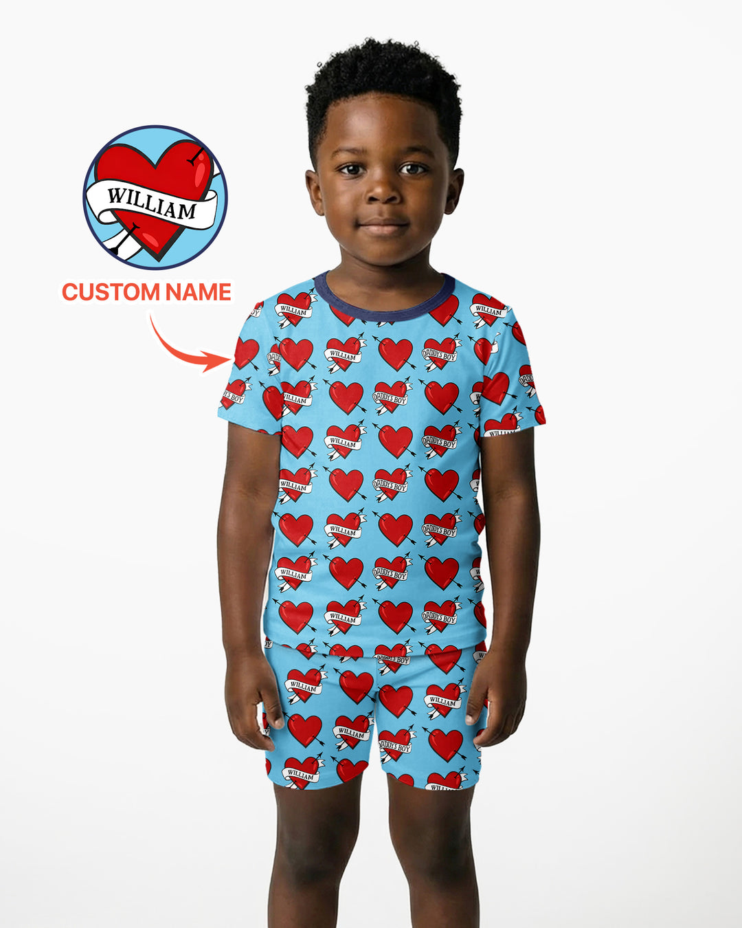 Dad's Kids Bamboo Two Piece Short Sleeve Shorts Pajama Set